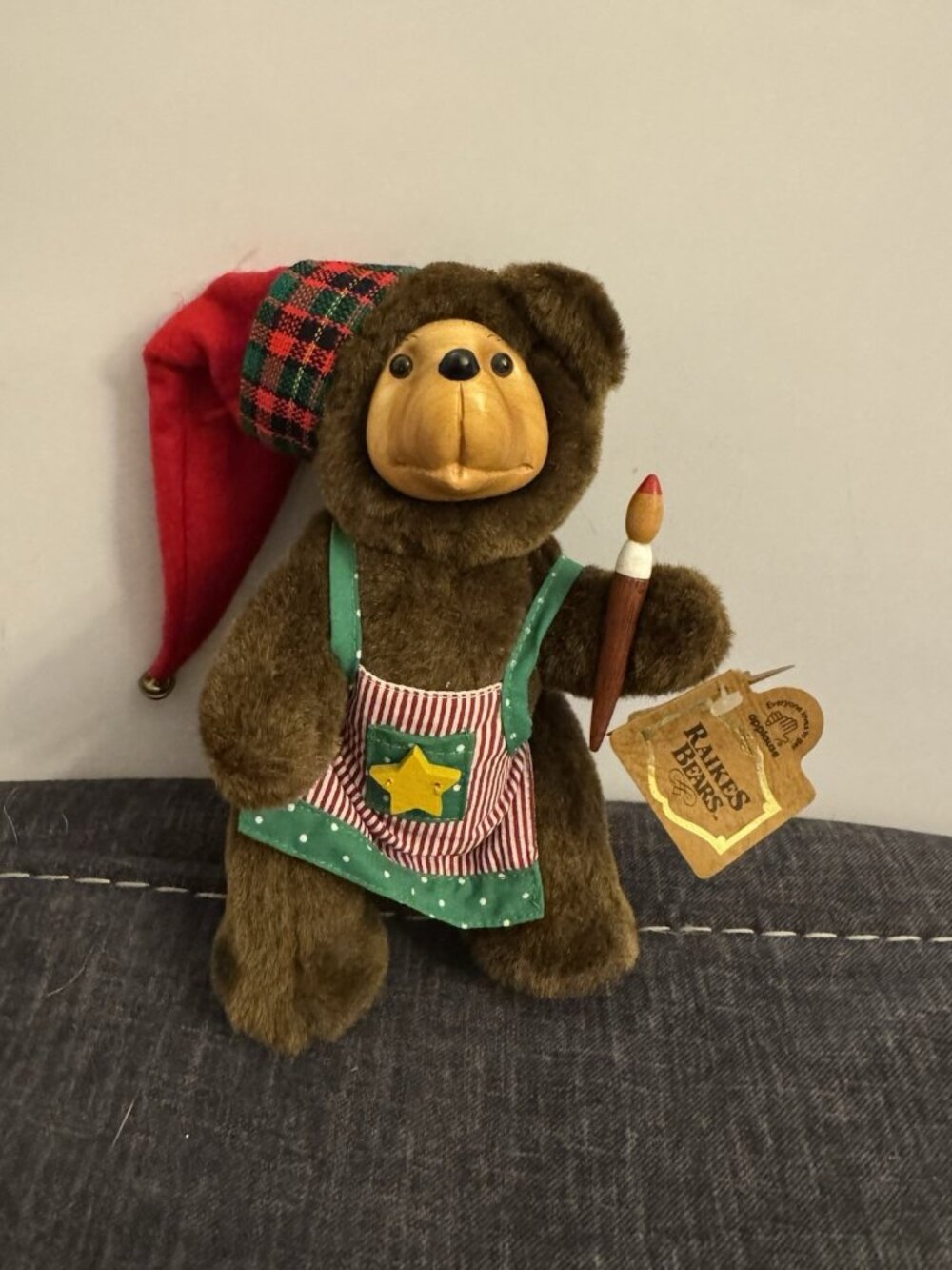 Vintage 1994 Raikes Bears Christmas Painter Bear 9" New BB3